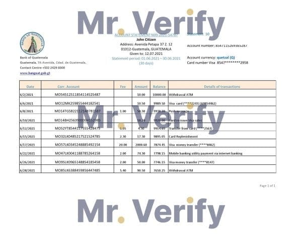Guatemala-Banco-de-Guatemala.jpg Guatemala Banco de Guatemala bank statement easy to fill template in Excel and PDF format