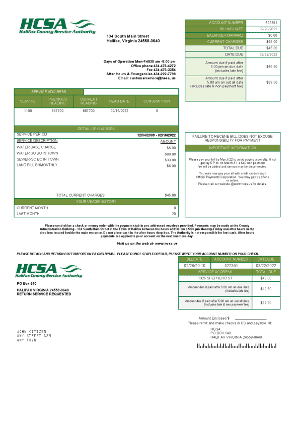 HCS.png USA Virginia HCSA utility bill template in Word and PDF format