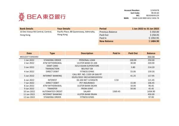 Hong-Kong-BEA-bank-statement-Word-and-PDF-template.jpg Hong Kong BEA bank statement Word and PDF template