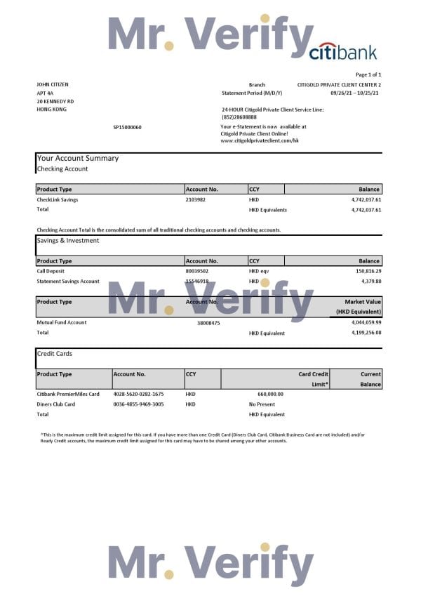 Hong-Kong-Citibank-credit-card.jpg Hong Kong Citibank Credit Card Statement Template in .xls and .pdf