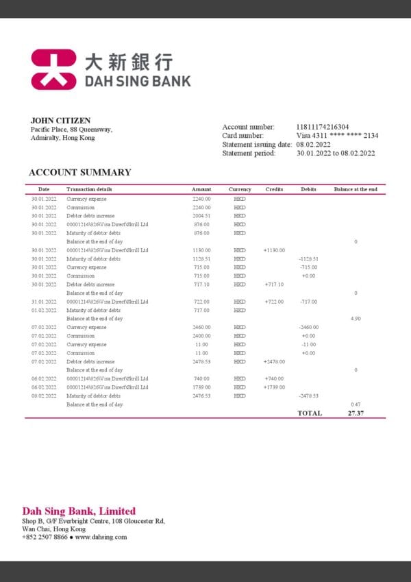 Hong-Kong-DAH-Sing-Bank-statement-Word-and-PDF-template.jpg Hong Kong DAH Sing Bank statement Word and PDF template