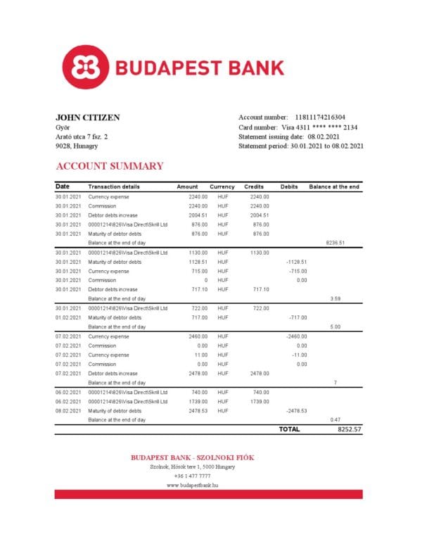 Hungary-Budapest-Bank-Szolnoki-Fiok-1_000001.jpg Hungary Budapest Bank – Szolnoki Fiók bank statement easy to fill template in .xls and .pdf file format