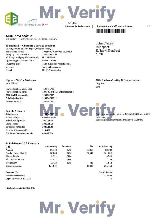 Hungary-E2.jpg Hungary E2 utility bill template, fully editable in PSD format
