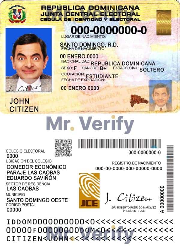 Dominican Republic ID template in PSD format