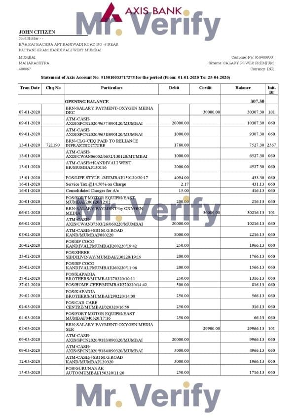 India-Axis-Bank.jpg India Axis Bank statement template in .xls and .pdf file format (2 pages)
