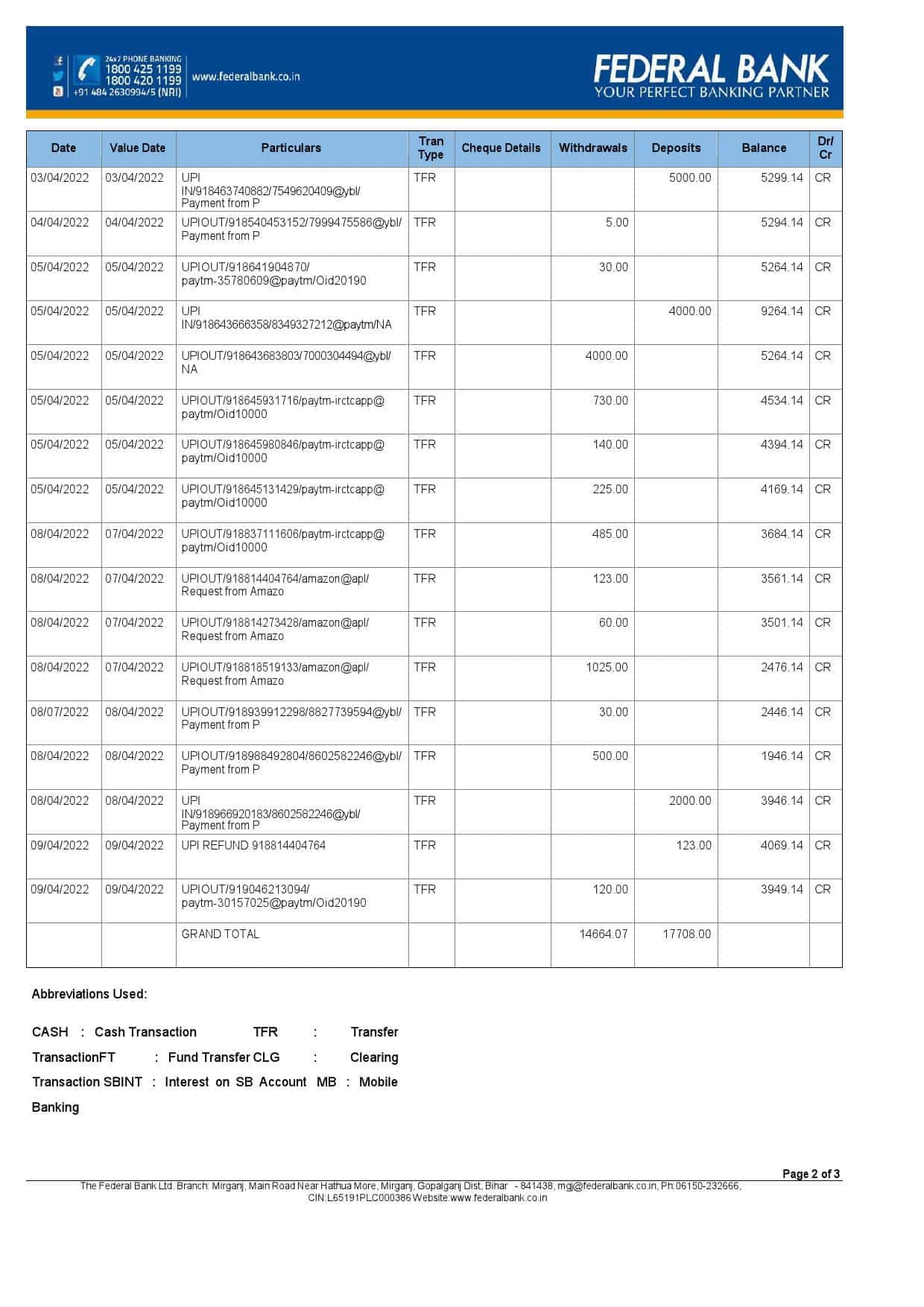 India-Federal-bank-account-statement-Word-and-PDF-template-3-pages-2.jpg India Federal bank account statement, Word and PDF template, 3 pages - Image 2