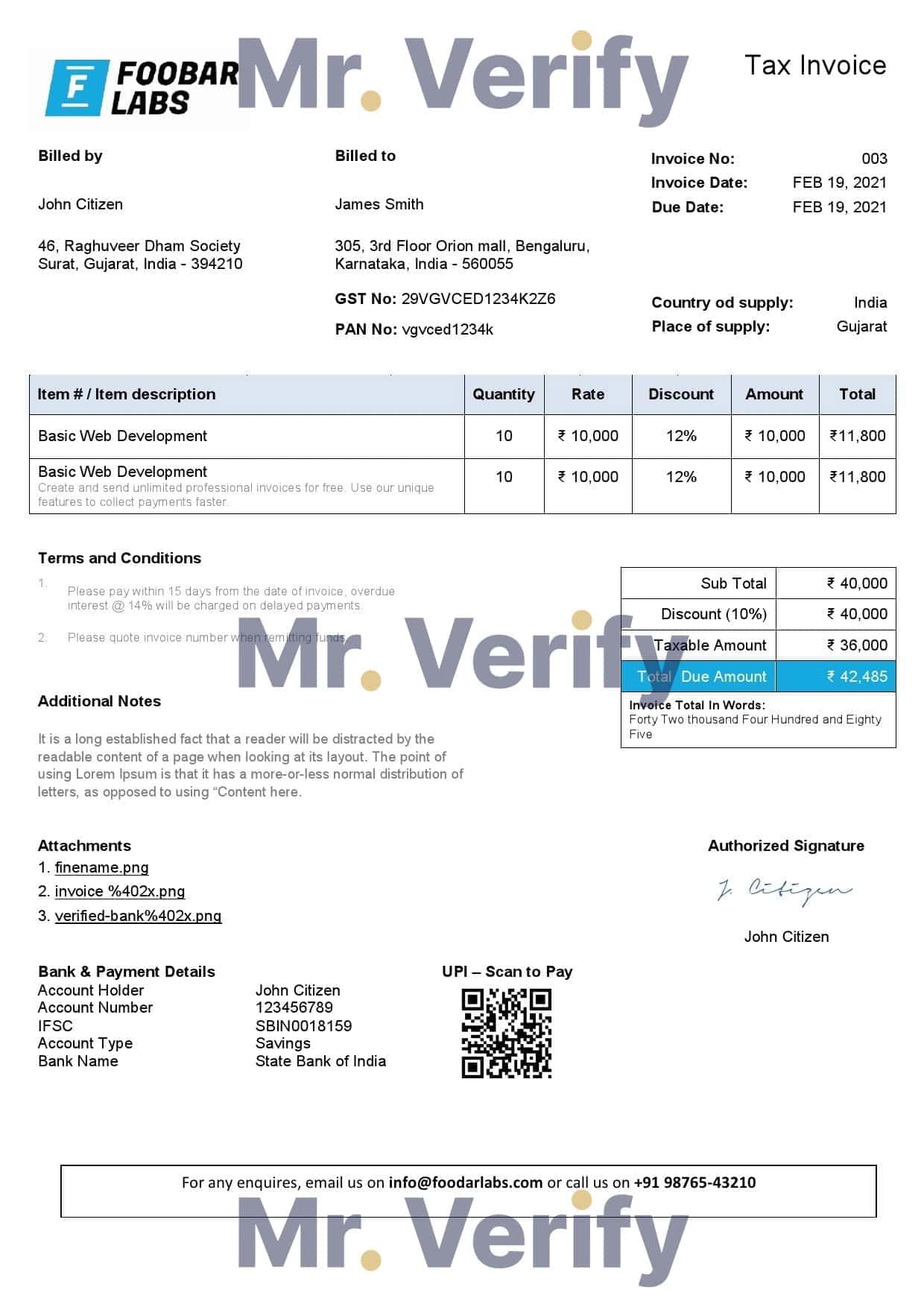 India Foobar Labs Information Technology Company invoice template in Word and PDF format, fully editable, version 1 India Foobar Labs Information Technology Company invoice template in Word and PDF format, fully editable, version 1