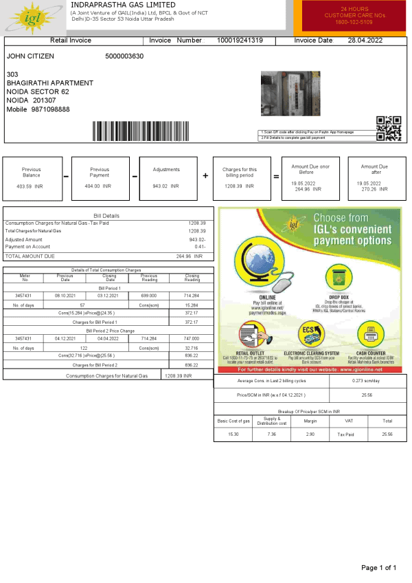 India-INDRAPRASTHA-GAS-LIMITED-utility.png India INDRAPRASTHA GAS LIMITED utility bill template in Word and PDF format