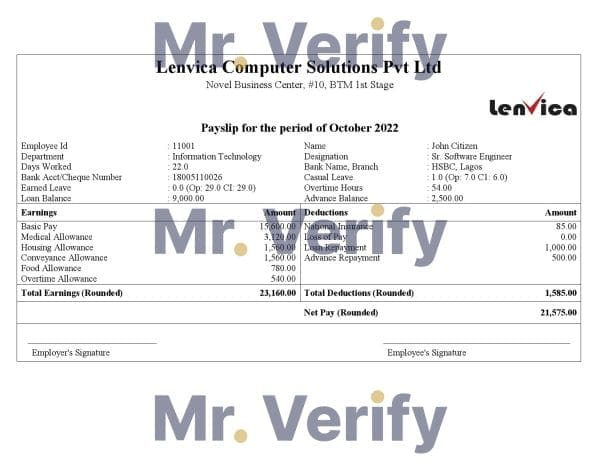 India-Lenvica-Computer-Solutions.jpg India Lenvica computer solutions company pay stub Word and PDF template