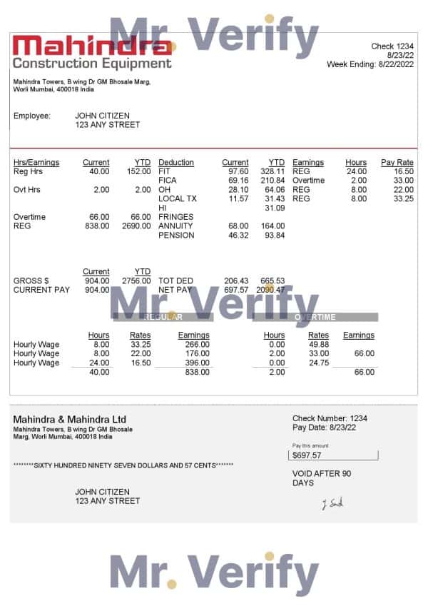 India-Mahindra-Mahindra-Ltd-automotive-industry-company.jpg India Mahindra & Mahindra Ltd automotive industry company pay stub Word and PDF template