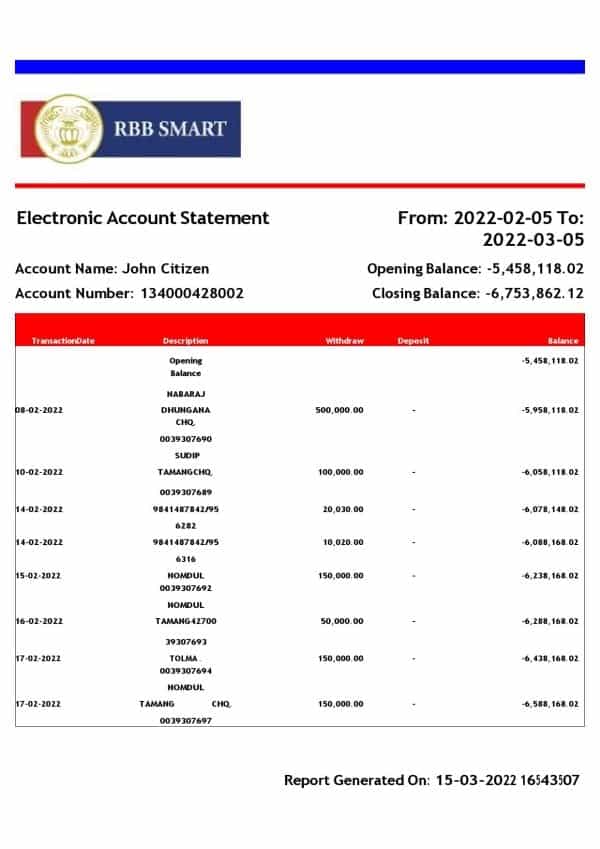 India-RBB-Smart-bank-statement-Word-and-PDF-template-2-pages-1.jpg India RBB Smart bank statement, Word and PDF template, 2 pages