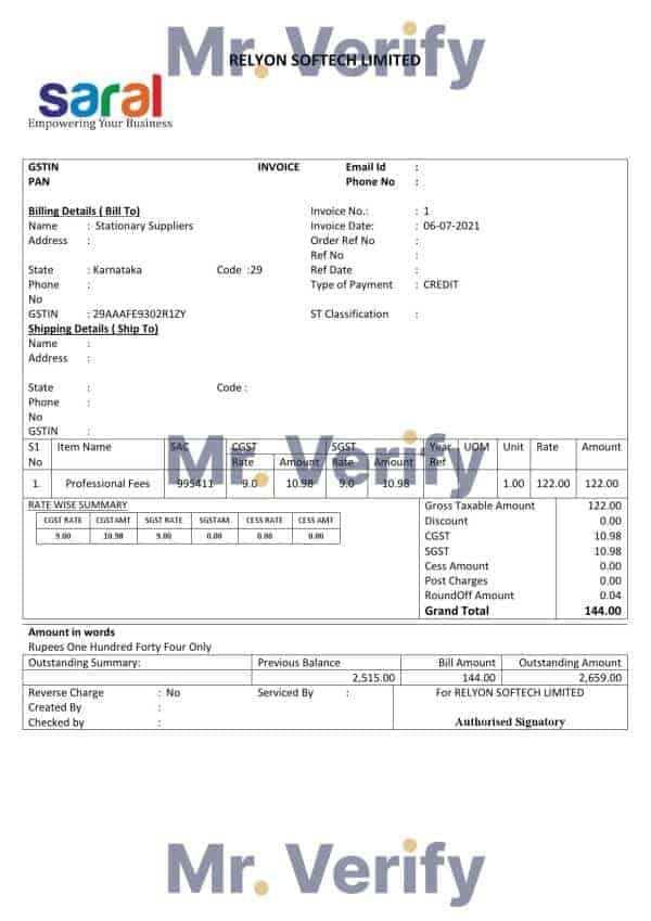 India Saral cooperative altimetry technology mission invoice template in Word and PDF format, fully editable India Saral cooperative altimetry technology mission invoice template in Word and PDF format, fully editable
