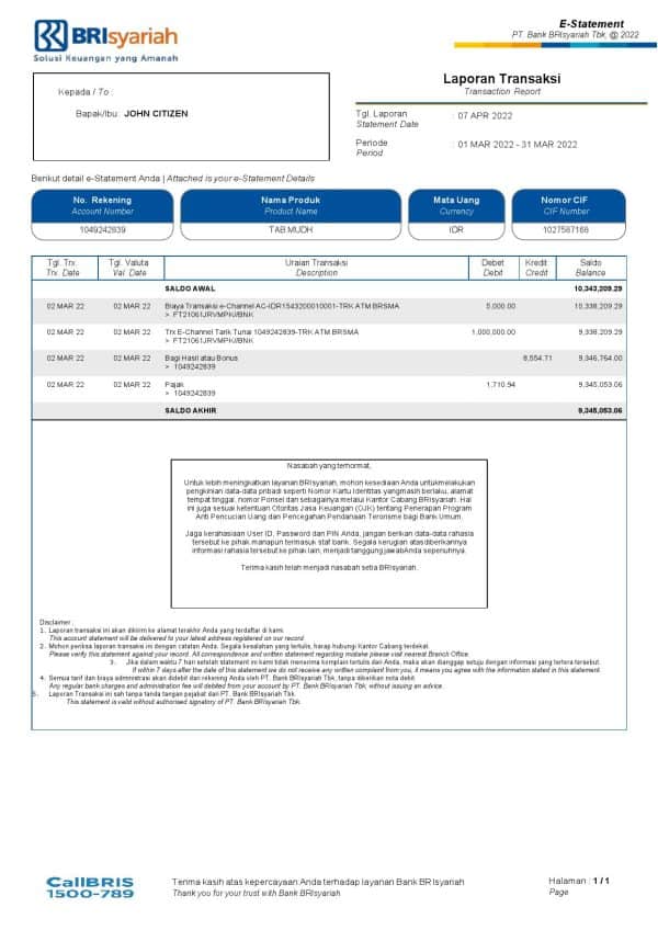 Indonesia-BRIsyariah-bank-e-Statement-Word-and-PDF-template.jpg Indonesia BRIsyariah bank e-Statement, Word and PDF template