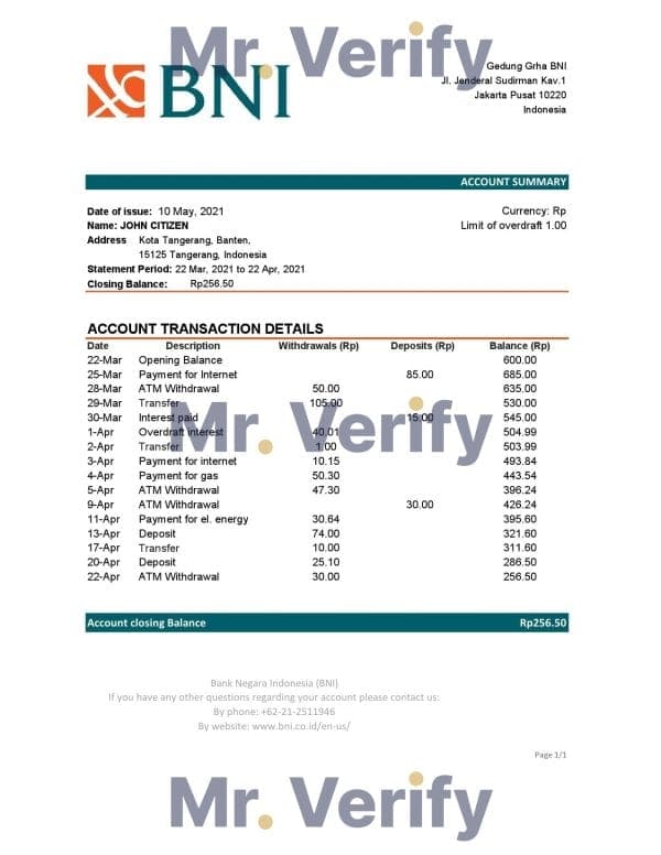 Indonesia-Bank-Negara.jpg Indonesia Bank Negara Indonesia (BNI) bank statement easy to fill template in Excel and PDF format