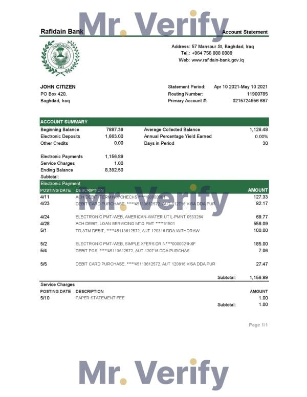 Iraq-Rafidain-Bank.jpg Iraq Rafidain Bank statement template in .xls and .pdf file format