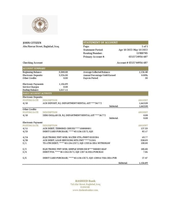 Iraq-Rasheed-bank-statement-Excel-and-PDF-template.jpg Iraq Rasheed bank statement Excel and PDF template