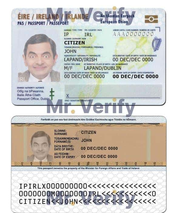 Ireland-id-card.jpg Ireland ID template in PSD format, fully editable, with all fonts