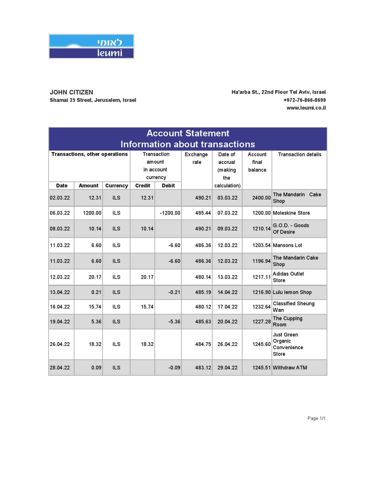 Israel-Leumi-bank-statement-Excel-and-PDF-template.jpg Israel Leumi bank statement Excel and PDF template