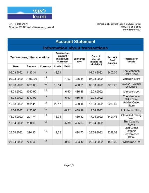 Israel-Leumi-proof-of-address-bank-statement-template-in-Word-and-PDF-format.jpg Israel Leumi proof of address bank statement template in Word and PDF format