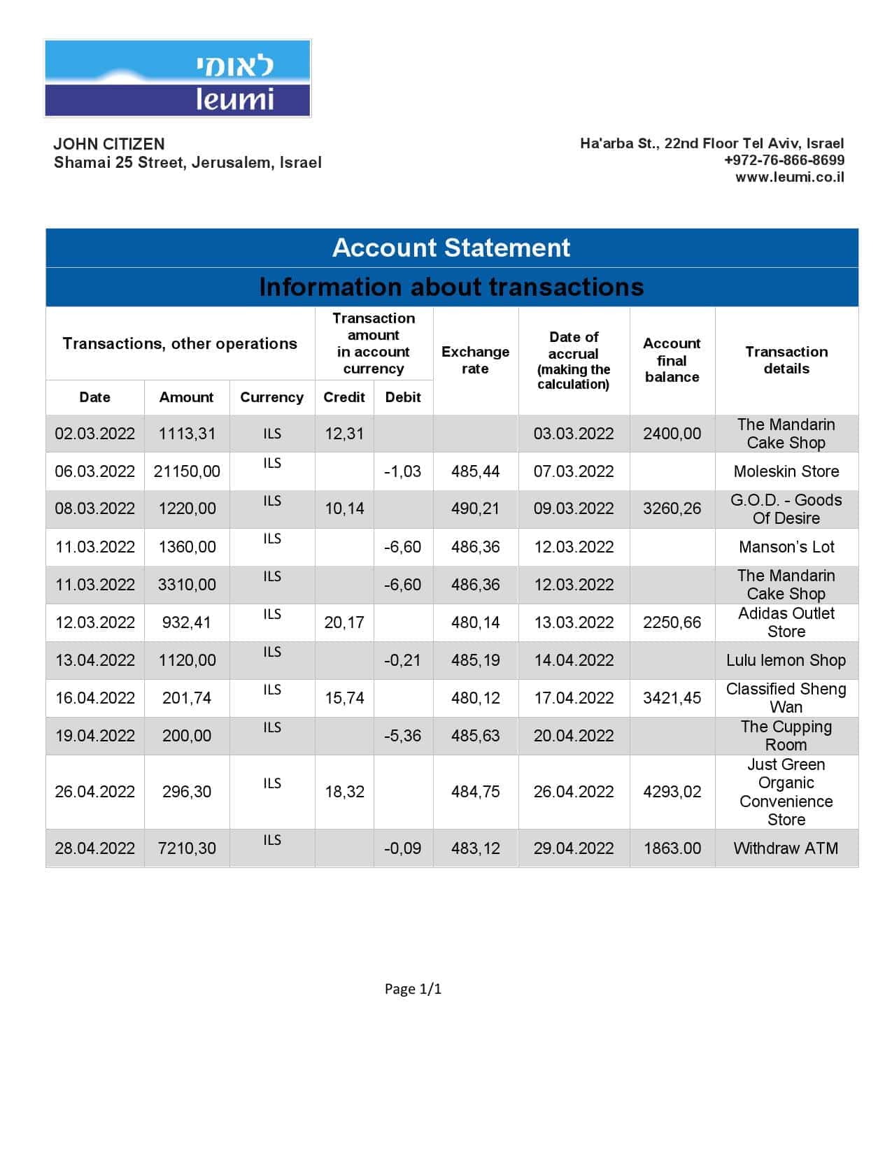 Israel-Leumi-proof-of-address-bank-statement-template-in-Word-and-PDF-format.jpg Israel Leumi proof of address bank statement template in Word and PDF format