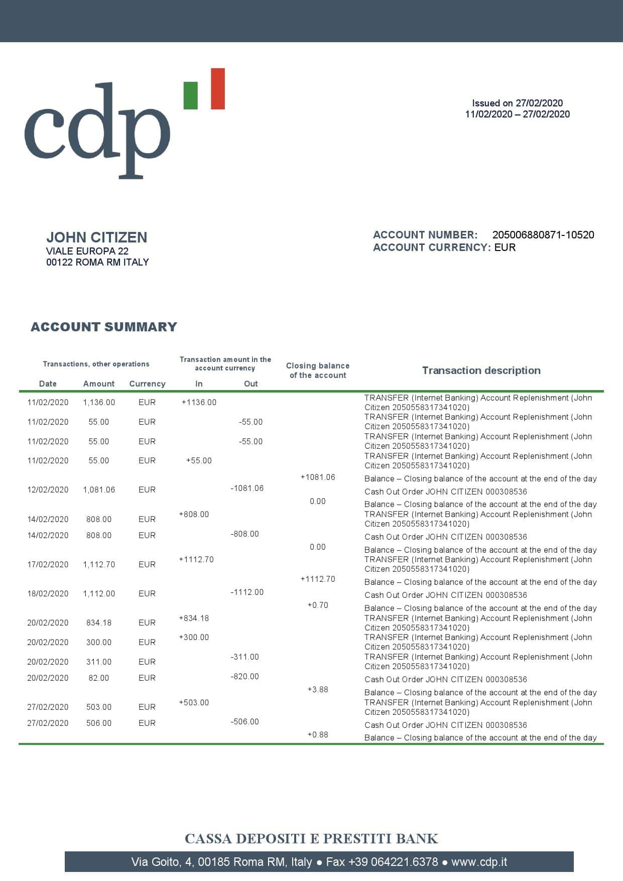 Italy-Cassa-Depositi-e-Prestiti-1-1_000001.jpg Italy Cassa Depositi e Prestiti bank statement template in Word and PDF format, fully editable