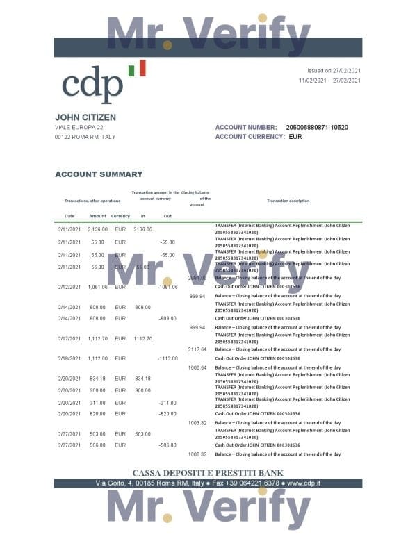 Italy-Cassa-Depositi-e-Prestiti-1.jpg Italy Cassa Depositi e Prestiti bank statement easy to fill template in .xls and .pdf file format
