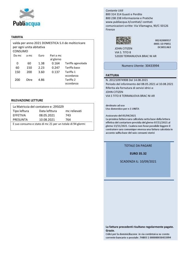 Italy-Publiacqua-utility-bill_000001.jpg Italy Publiacqua utility bill template in Word and PDF format