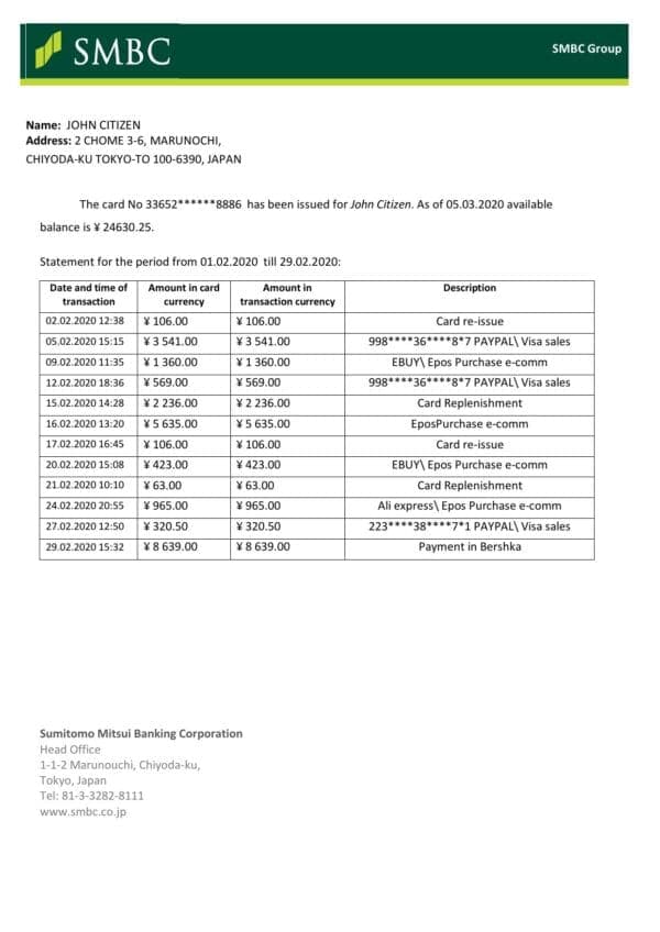Japan-Sumitomo-Mitsui-Banking-Corporation-SMBC-bank-statement-1_000001.jpg Japan Sumitomo Mitsui Banking Corporation (SMBC) bank statement template in Word and PDF format
