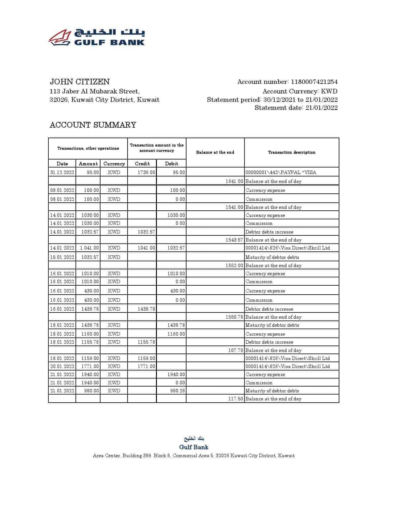 Kuwait-Gulf-bank-statement-Excel-and-PDF-template.jpg Kuwait Gulf bank statement Excel and PDF template