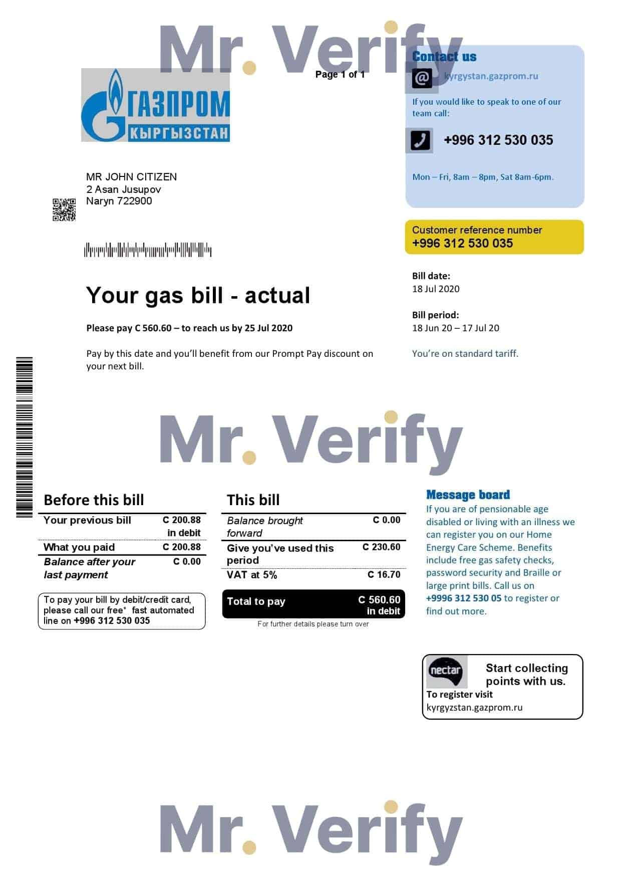 Kyrgyzstan-Gazprom.jpg Kyrgyzstan Gazprom utility bill template in Word and PDF format
