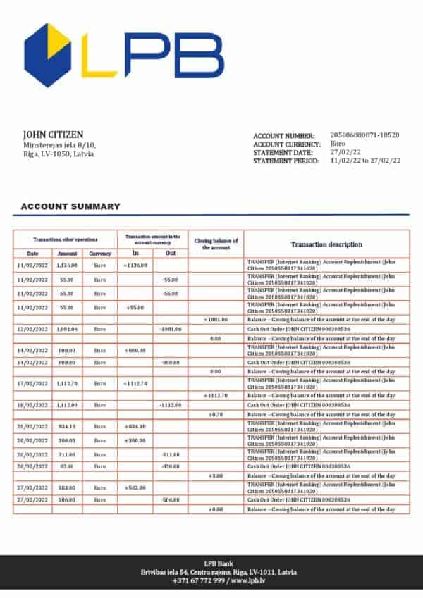 Latvia-LPB-bank-statement-template-in-Word-and-PDF-format.jpg Latvia LPB bank statement template in Word and PDF format