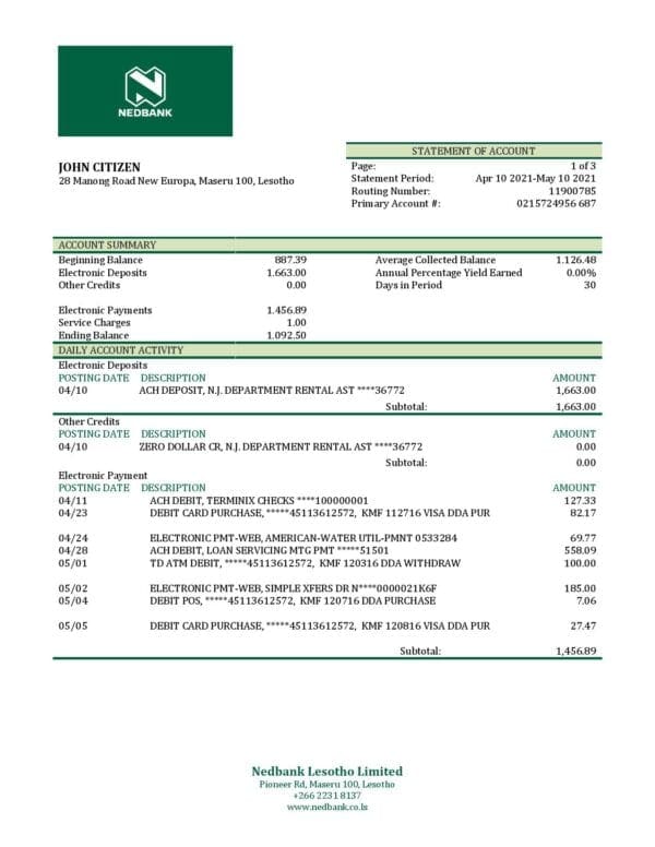 Lesotho-Nedbank-bank-statement-template-in-Word-and-PDF-format.jpg Lesotho Nedbank bank statement template in Word and PDF format