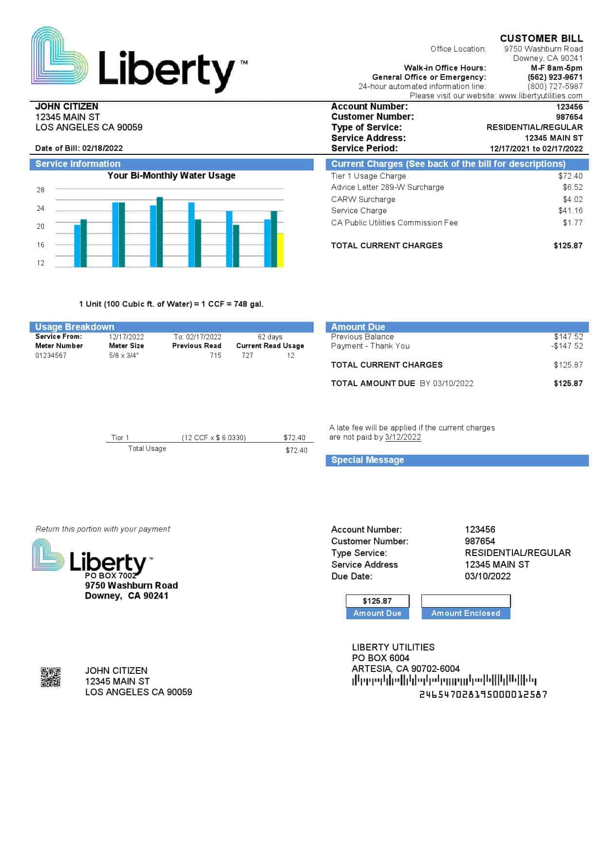 Liberty-Utilities.jpg USA California Liberty Utilities utility bill template in Word and PDF format