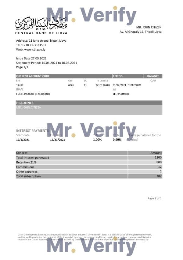 Libya-Central-Bank-Of-Libya-1-1.jpg Libya Central Bank of Libya proof of address bank statement template in Excel and PDF format (.xls and .pdf)