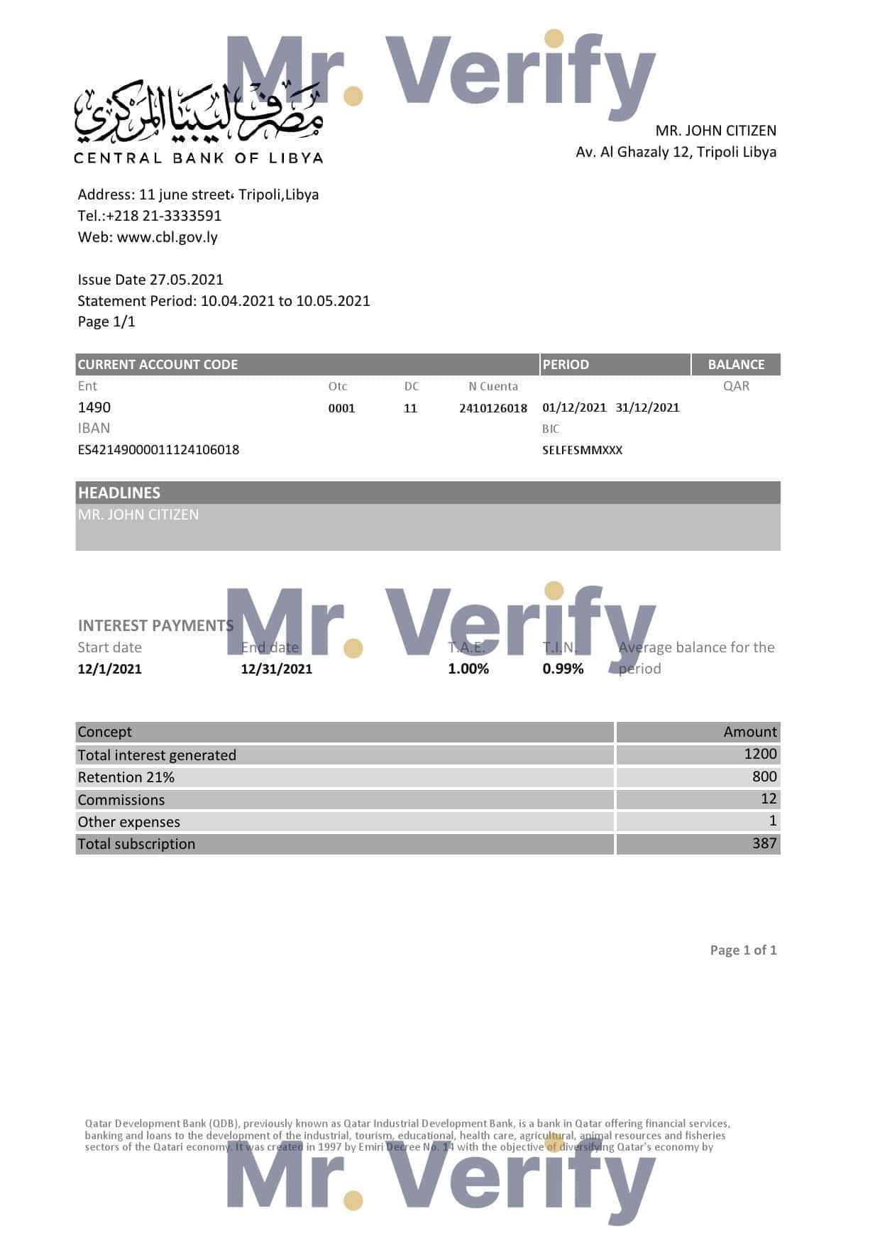 Libya-Central-Bank-Of-Libya-1-1.jpg Libya Central Bank of Libya proof of address bank statement template in Excel and PDF format (.xls and .pdf)