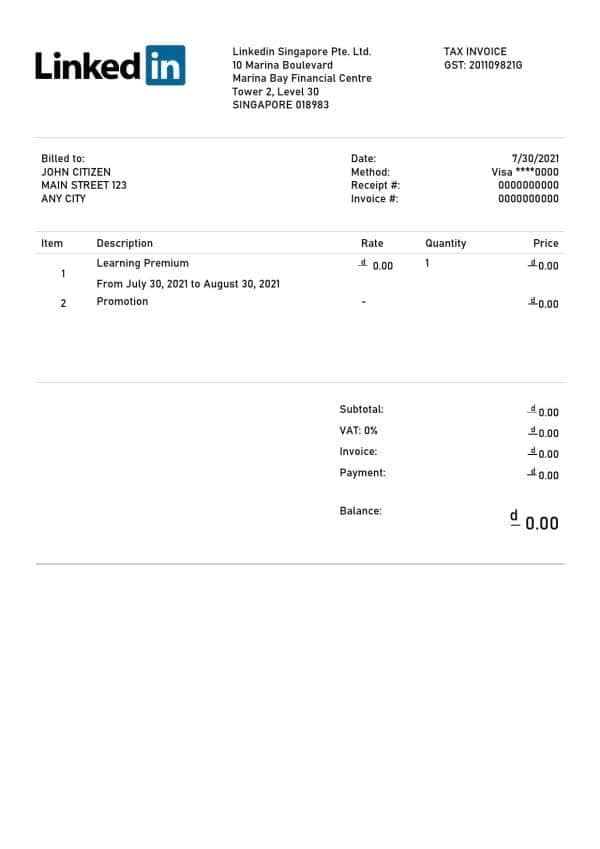 Linkedin-invoice.jpg USA Linkedin invoice template in Word and PDF format