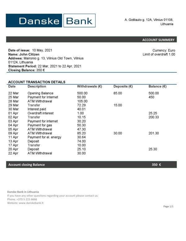 Lithuania-Litva-Danske-bank-statement-template-in-Word-and-PDF-format.jpg Lithuania (Litva) Danske bank statement template in Word and PDF format