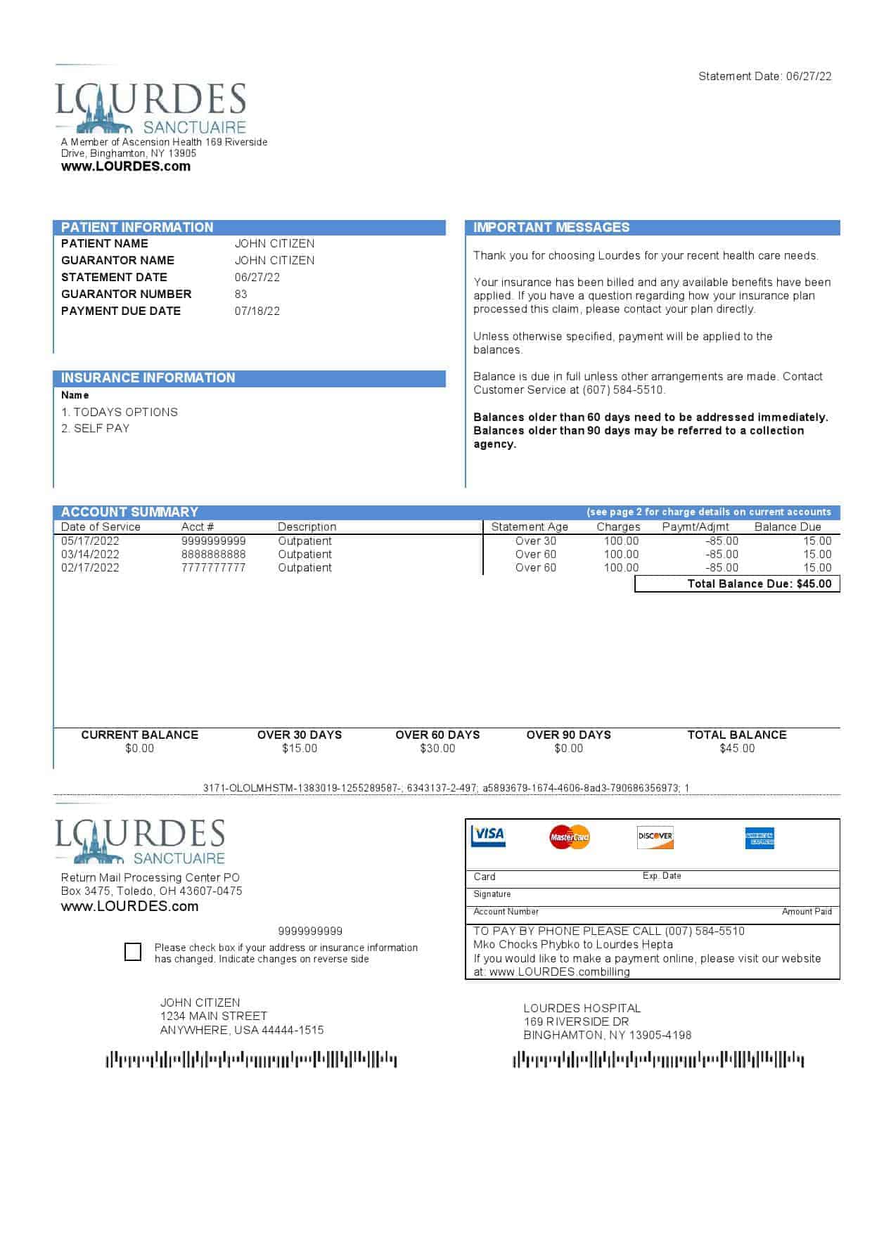 Lourdes.jpg USA Lourdes utility bill template in Word and PDF format