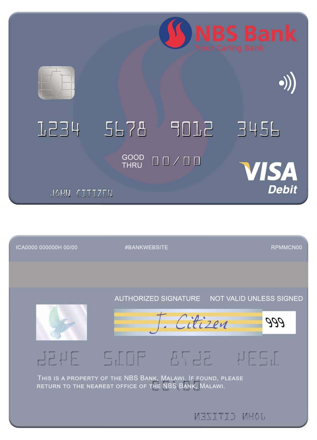 Malawi NBS Bank visa card Malawi NBS Bank visa card
