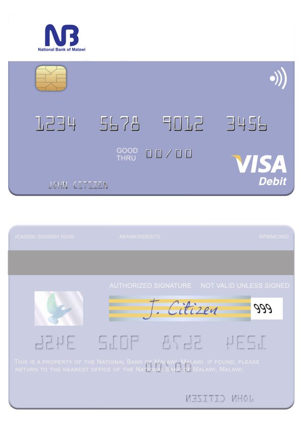 Malawi National Bank visa card Fillable Malawi National Bank visa card Templates
