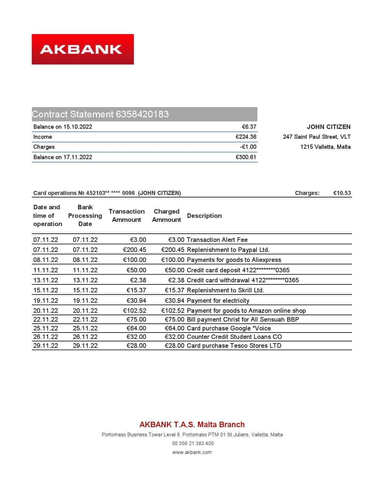 Malta-Akbank-bank-statement-Excel-and-PDF-template.jpg Malta Akbank bank statement Excel and PDF template