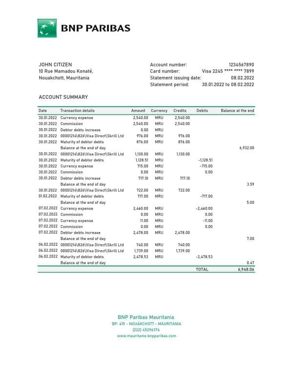 Mauritania-BNP-Paribas-bank-statement-Excel-and-PDF-template.jpg Mauritania BNP Paribas bank statement Excel and PDF template
