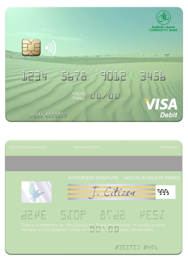 Mauritania Chinguitty Bank visa card Fillable Mauritania Chinguitty Bank visa card Templates