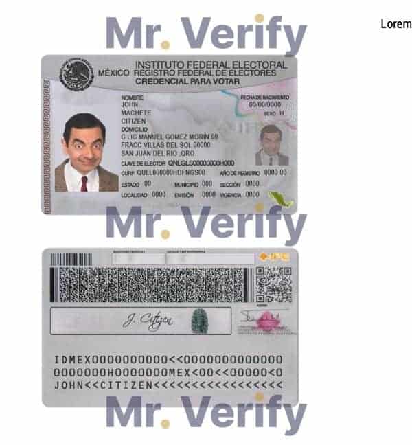 Mexico ID template in PSD format, fully editable