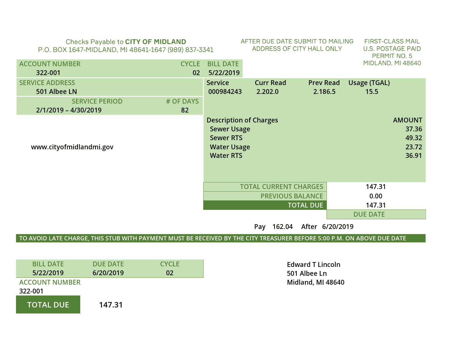 Michigan-Water.png USA Michigan water utility bill template in Word and PDF (.doc and .pdf) format