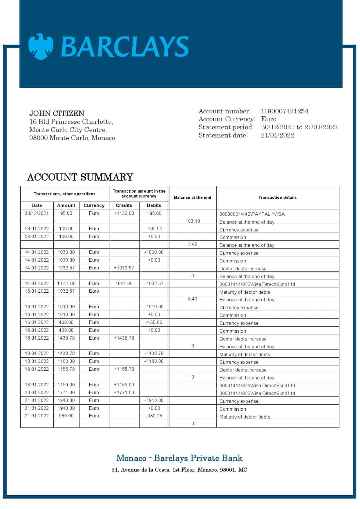 Monaco-Barclays-Private-Bank-statement-easy-to-fill-template-in-Word-and-PDF-format.jpg Monaco Barclays Private Bank statement easy to fill template in Word and PDF format