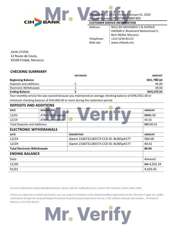 Morocco-CIH-bank-proof-of-address-statement-template-in-Word-and-PDF-format.jpg Morocco CIH bank proof of address statement template in Word and PDF format