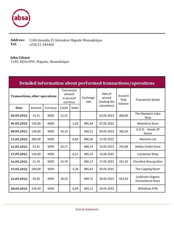 Mozambique-ABSA-bank-statement-template-in-Word-and-PDF-format.jpg Mozambique ABSA bank statement template in Word and PDF format