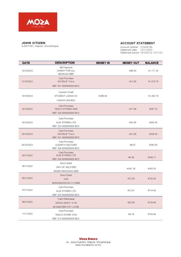 Mozambique-Moza-bank-statement-template-in-Word-and-PDF-format.jpg Mozambique Moza bank statement template in Word and PDF format