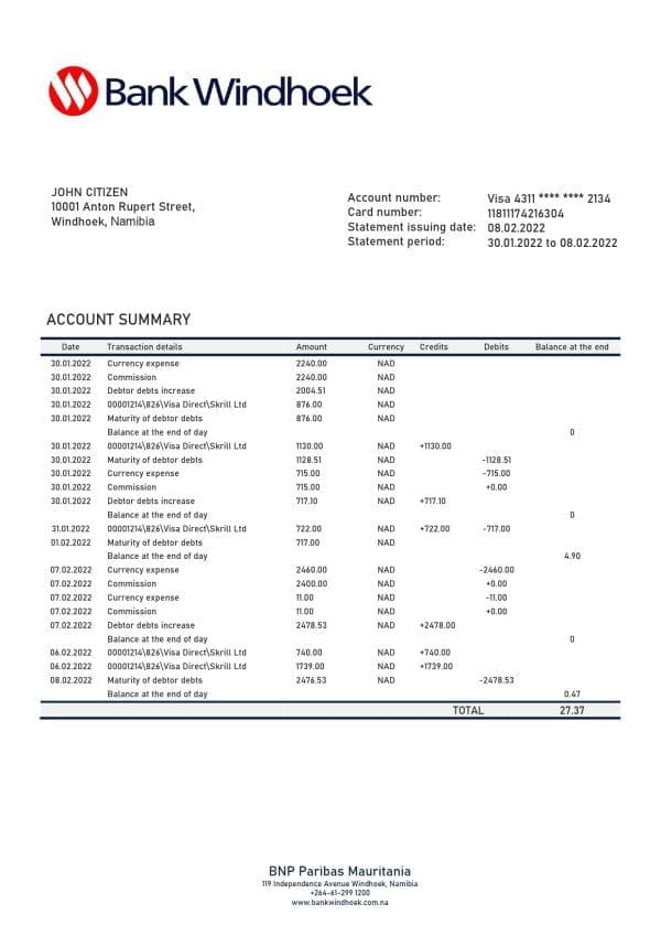 Namibia-Bank-Windhoek-bank-statement-template-in-Word-and-PDF-format.jpg Namibia Bank Windhoek bank statement template in Word and PDF format